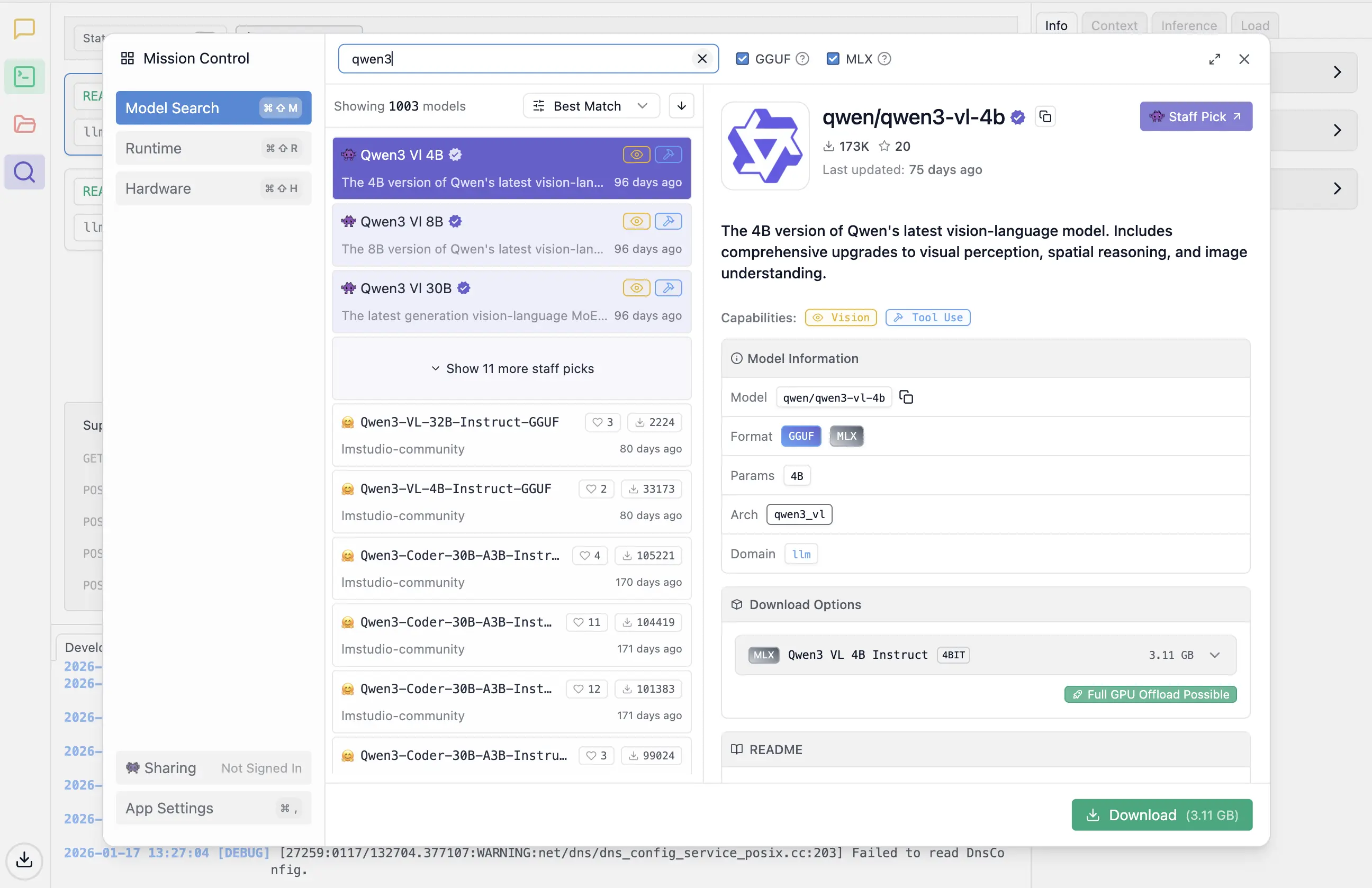 LM Studio model search